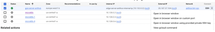 ssh from cloud console